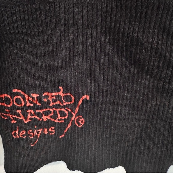 Vtg Ed Hardy By Christian Audigier Hooded Mini Dress SZ Large Knit Butterfly EUC - Picture 10 of 11